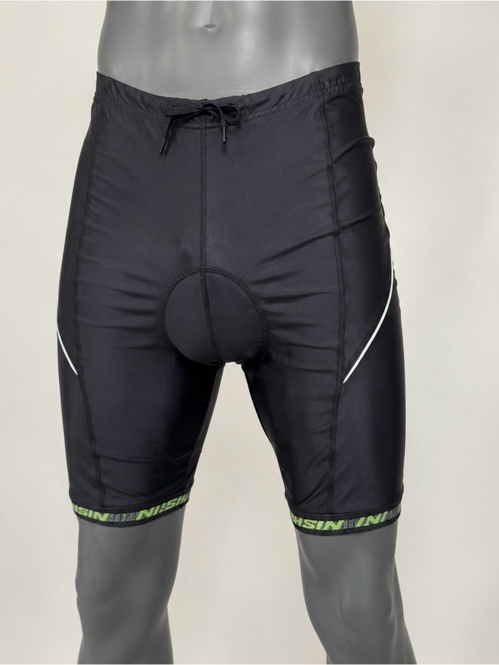 Nishiki Men's Padded Cycling Shorts - Black/Silver - Size XL